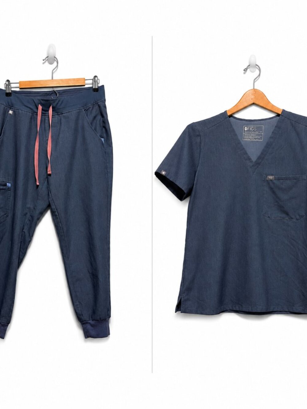 FIGS Blue Gray Scrub Set | M Top + M Jogger Pants | EUC